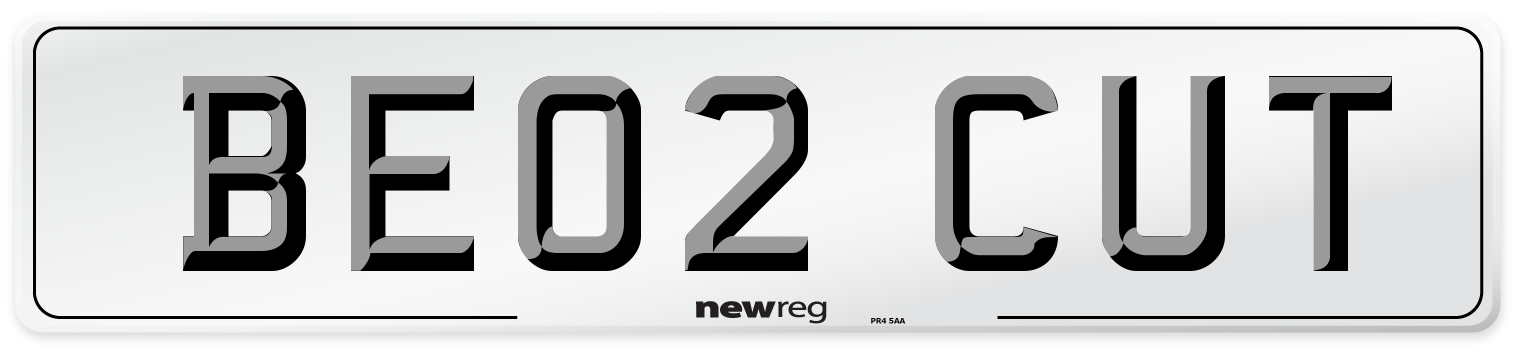 BE02 CUT Number Plate from New Reg